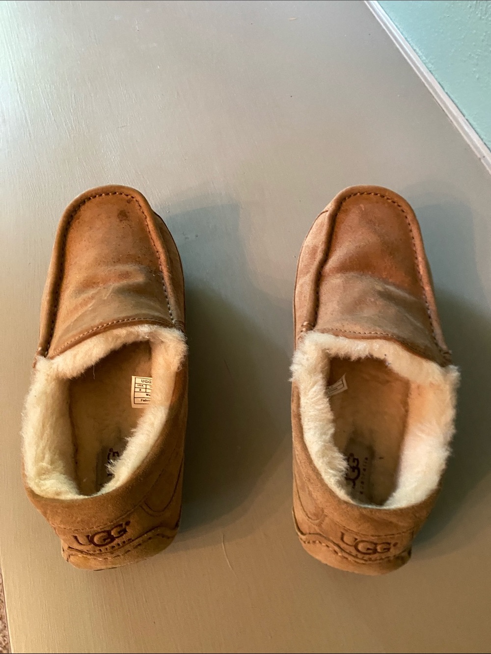 UGG Suede Slip-On Sheepskin Slippers